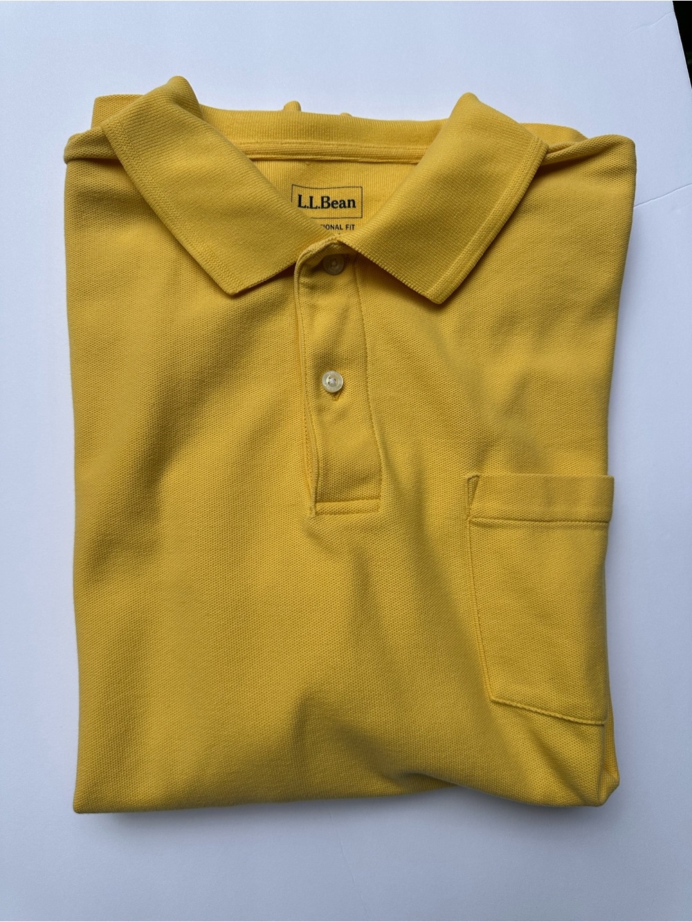 L.L. Bean Bright Yellow Polo with Chest Pocket